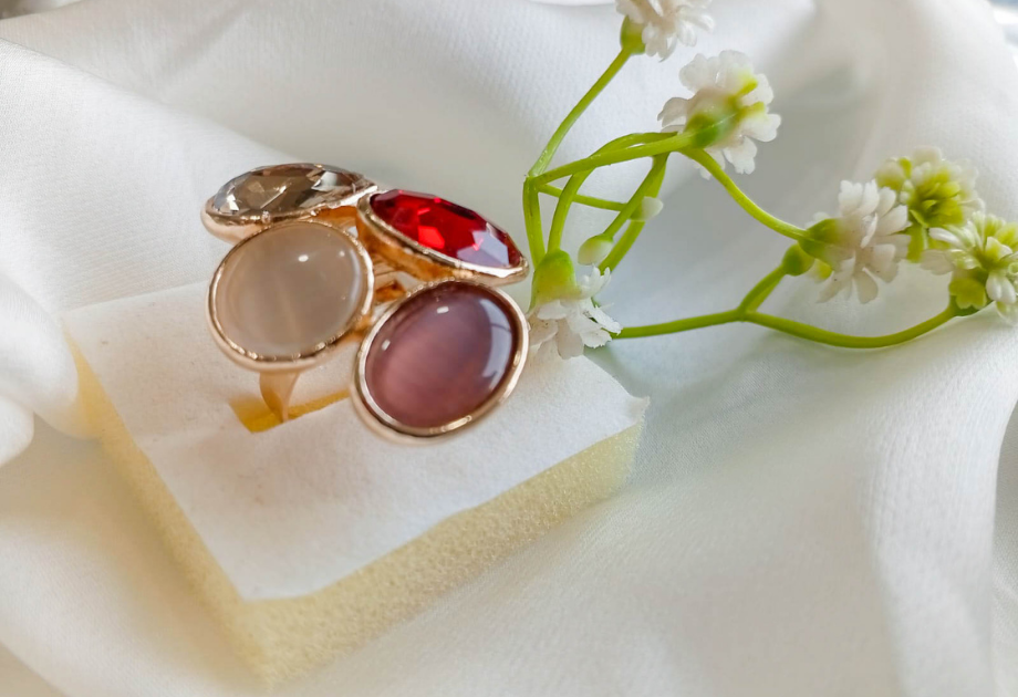 RNG-5520 The Garnet Hearth Mosaic Ring