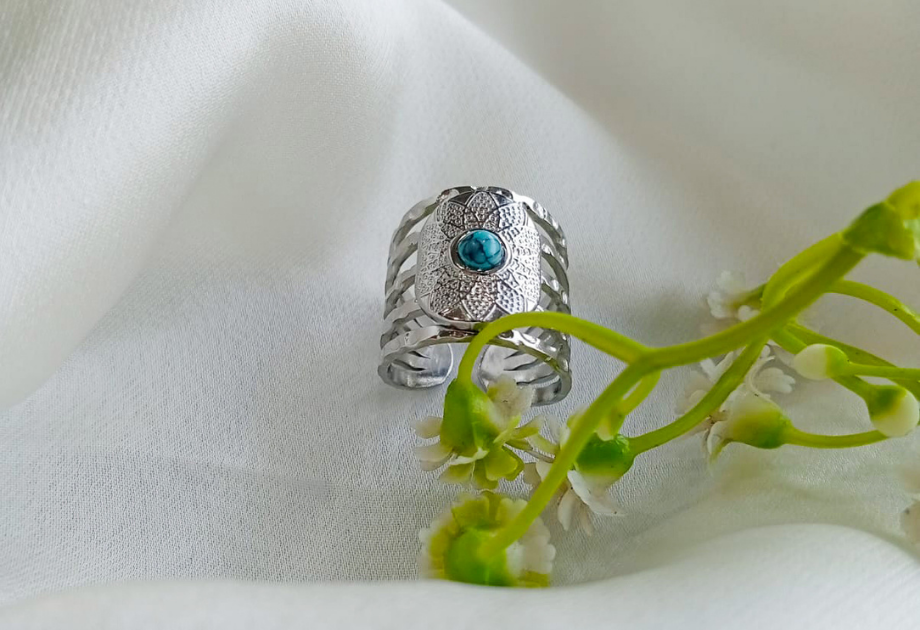 RNG-5503 The Nomad Turquoise Multi-Band Ring