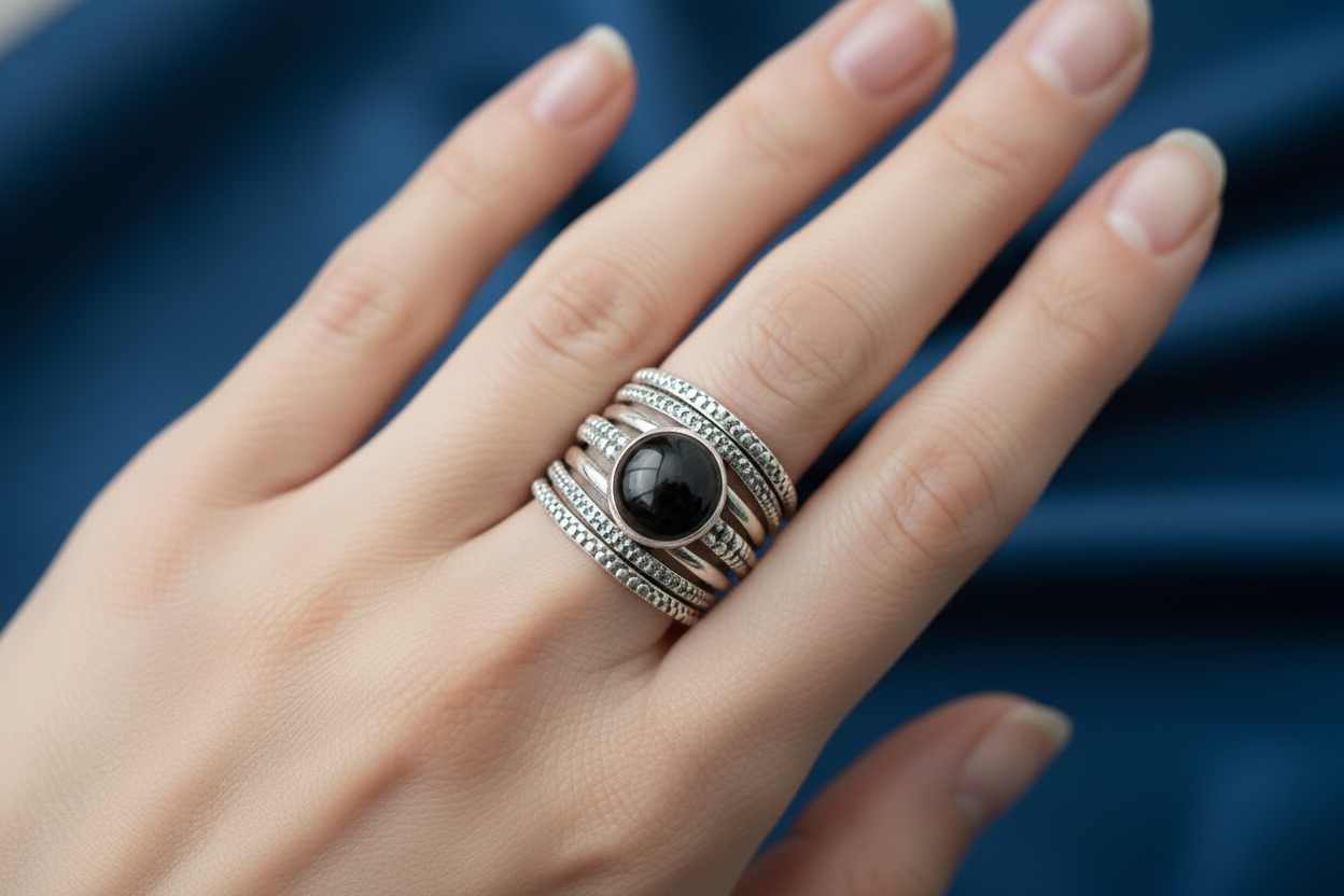 RNG-5501 The Midnight Galaxy Multi-Band Ring