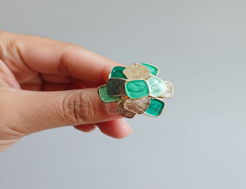 RNG-5508 The Jade Mosaic Statement Ring