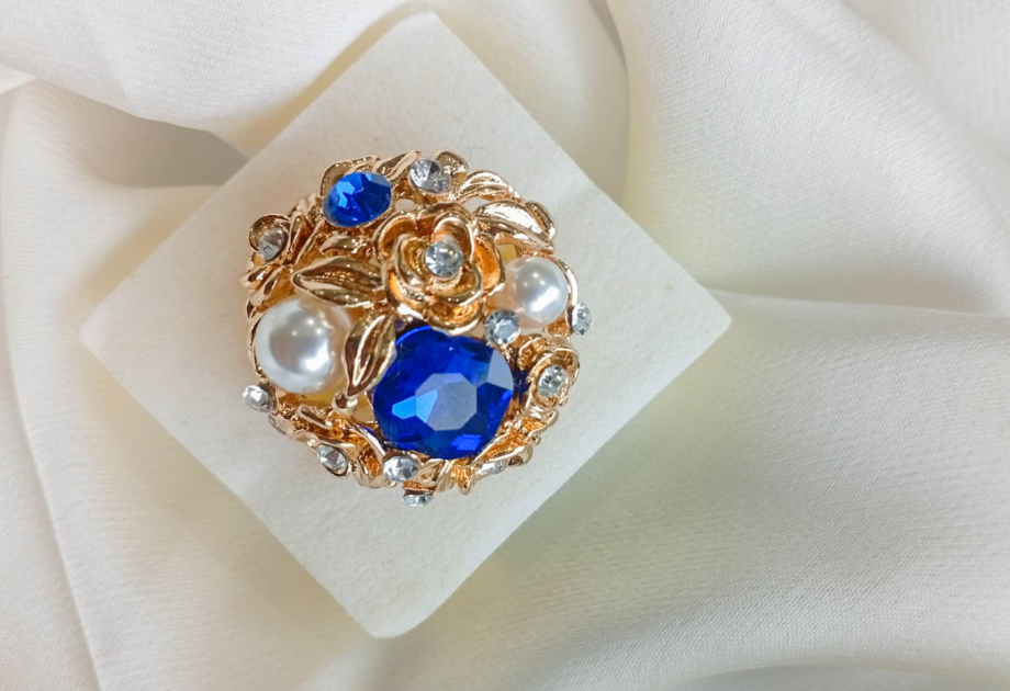 RNG-5515 The Royal Azure Pearl Cocktail Ring