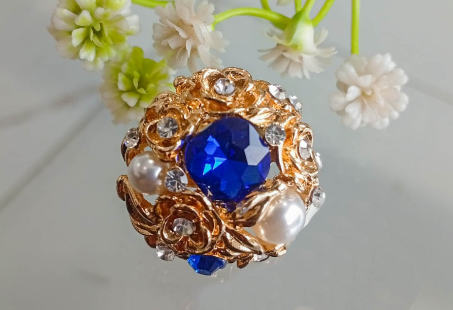 RNG-5515 The Royal Azure Pearl Cocktail Ring