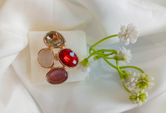 RNG-5520 The Garnet Hearth Mosaic Ring
