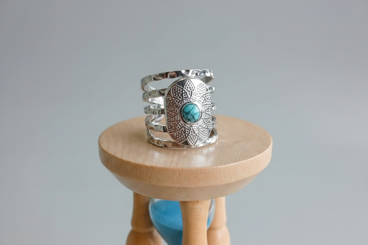 RNG-5503 The Nomad Turquoise Multi-Band Ring