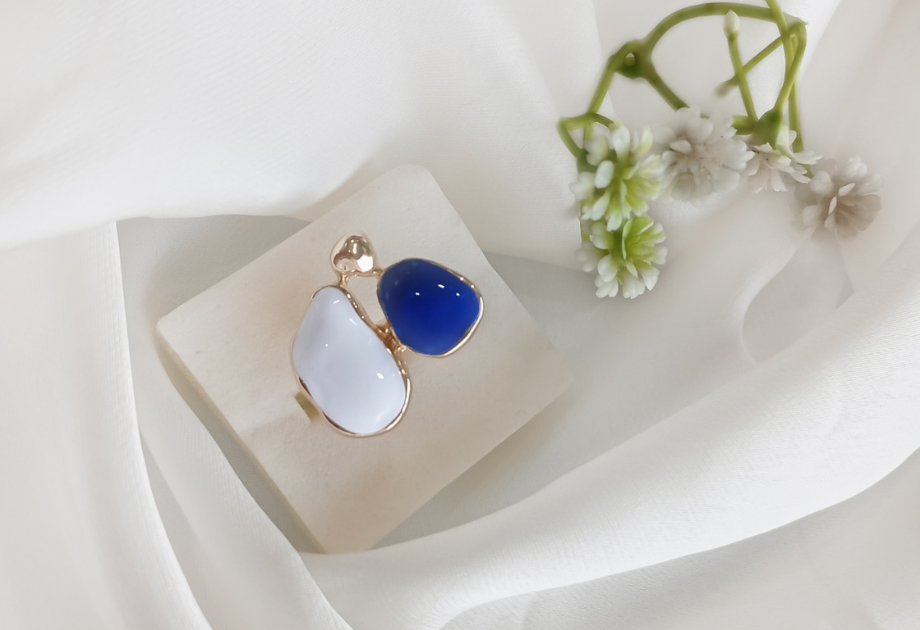 RNG-5510 The Cerulean Pebble Statement Ring