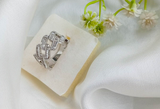 RNG-5539 The Platinum Link Baguette Ring