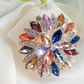 BRH-3301 Multi-Tone Crystal Sunflower Statement Brooch | Mondka Jewelry
