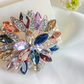 BRH-3301 Multi-Tone Crystal Sunflower Statement Brooch | Mondka Jewelry