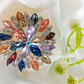 BRH-3301 Multi-Tone Crystal Sunflower Statement Brooch | Mondka Jewelry