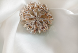 BRH-3302 Rose Gold Floral Filigree Statement Brooch | Mondka Jewelry