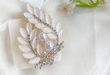 BRH-3306 The Moonlight Laurel Statement Brooch