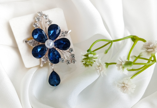 BRH-3309 The Sapphire Bloom Statement Brooch
