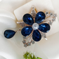 BRH-3309 The Sapphire Bloom Statement Brooch