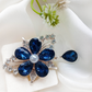 BRH-3309 The Sapphire Bloom Statement Brooch