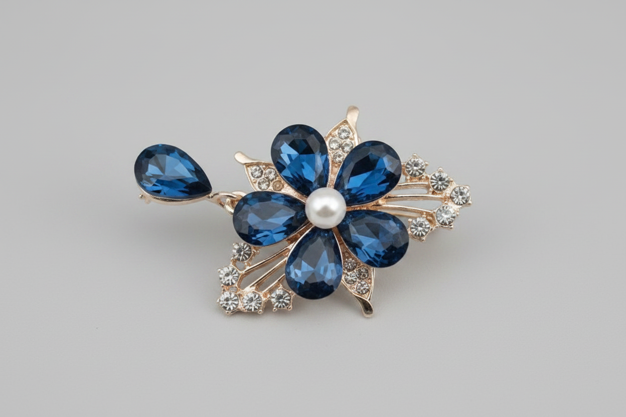 BRH-3309 The Sapphire Bloom Statement Brooch