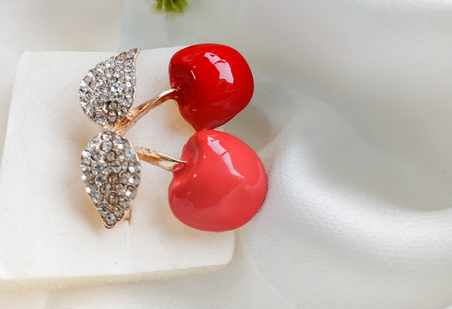 BRH-3341 The Sweet Cherry Harvest Brooch