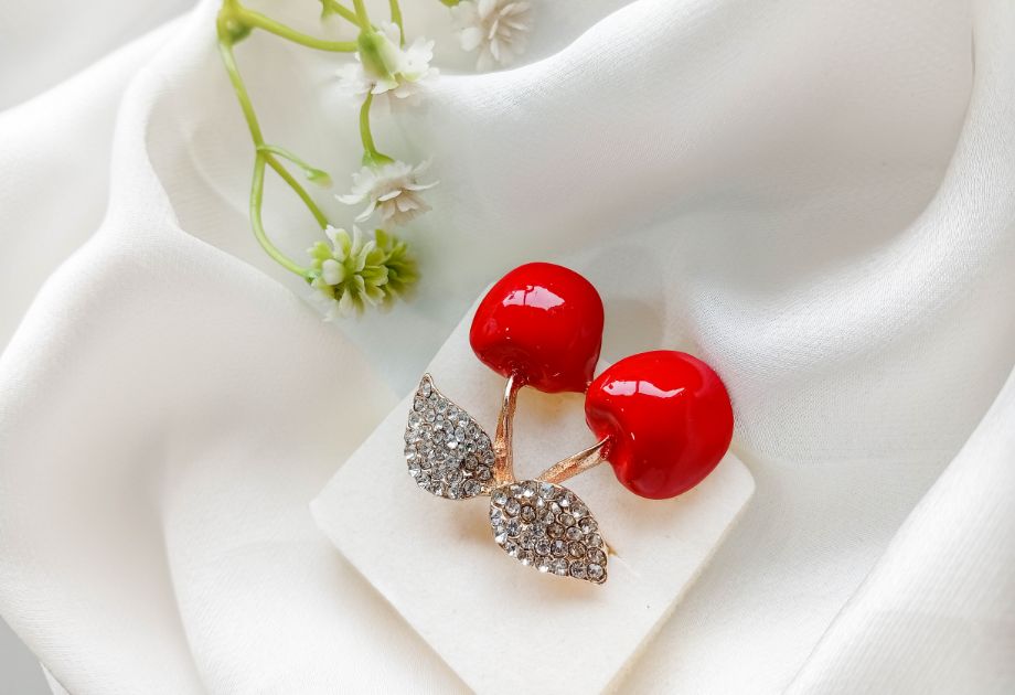 BRH-3341 The Sweet Cherry Harvest Brooch