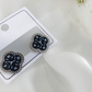ERS-4401 The Midnight Clock Clover Studs